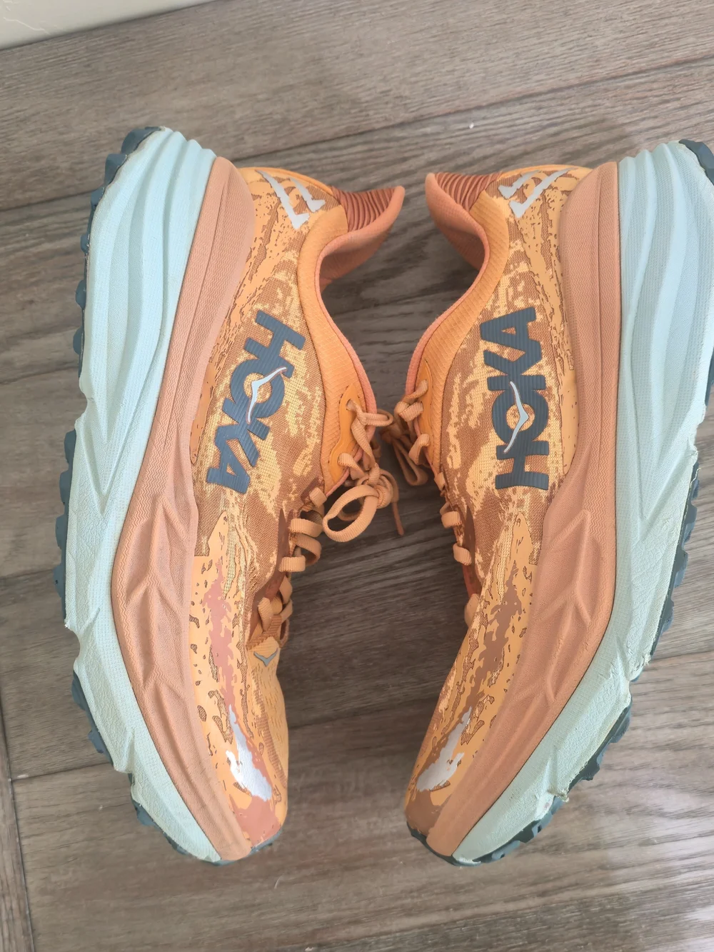 Hoka Stinson 7 Road to Trail Running Shoes Orange Amber Haze Mens 13D Athletic